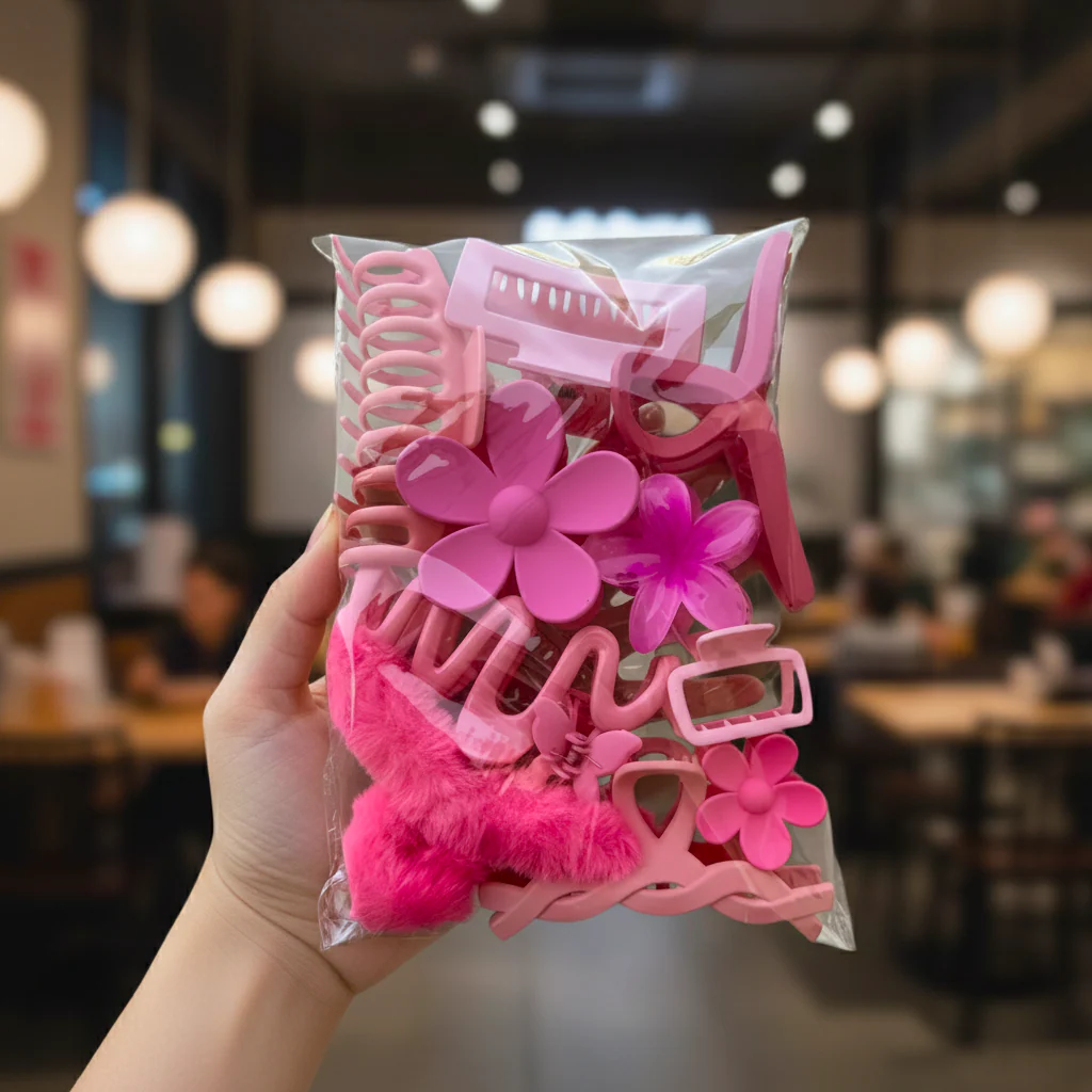 10pcs Pink Claw Clips Bundle - Image 2
