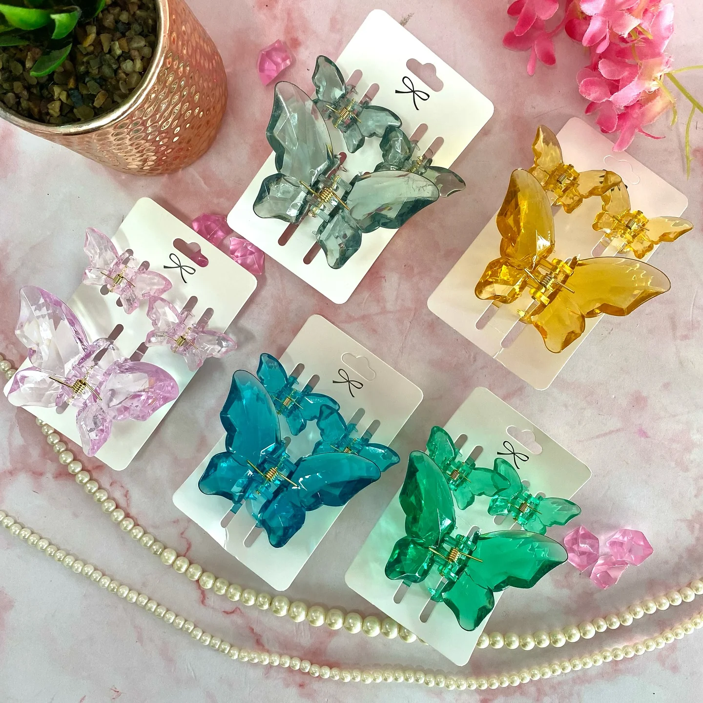 3pcs Crystal Butterfly Claw Clips - Image 4