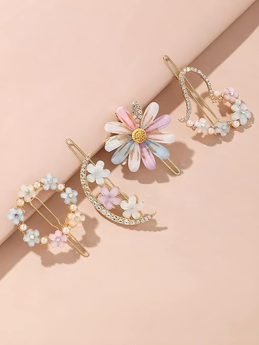 4 Pcs Fancy Lock Hair Pins Set - Image 4