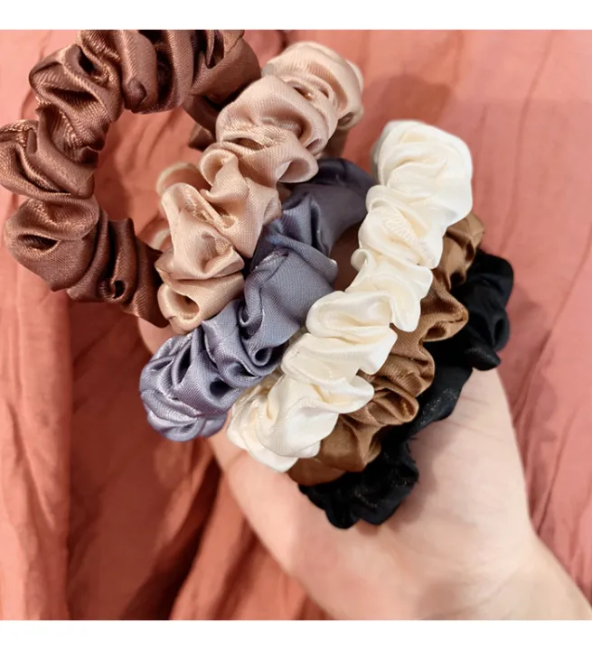 6pcs Solid Color skinny Hair Ties - Image 2