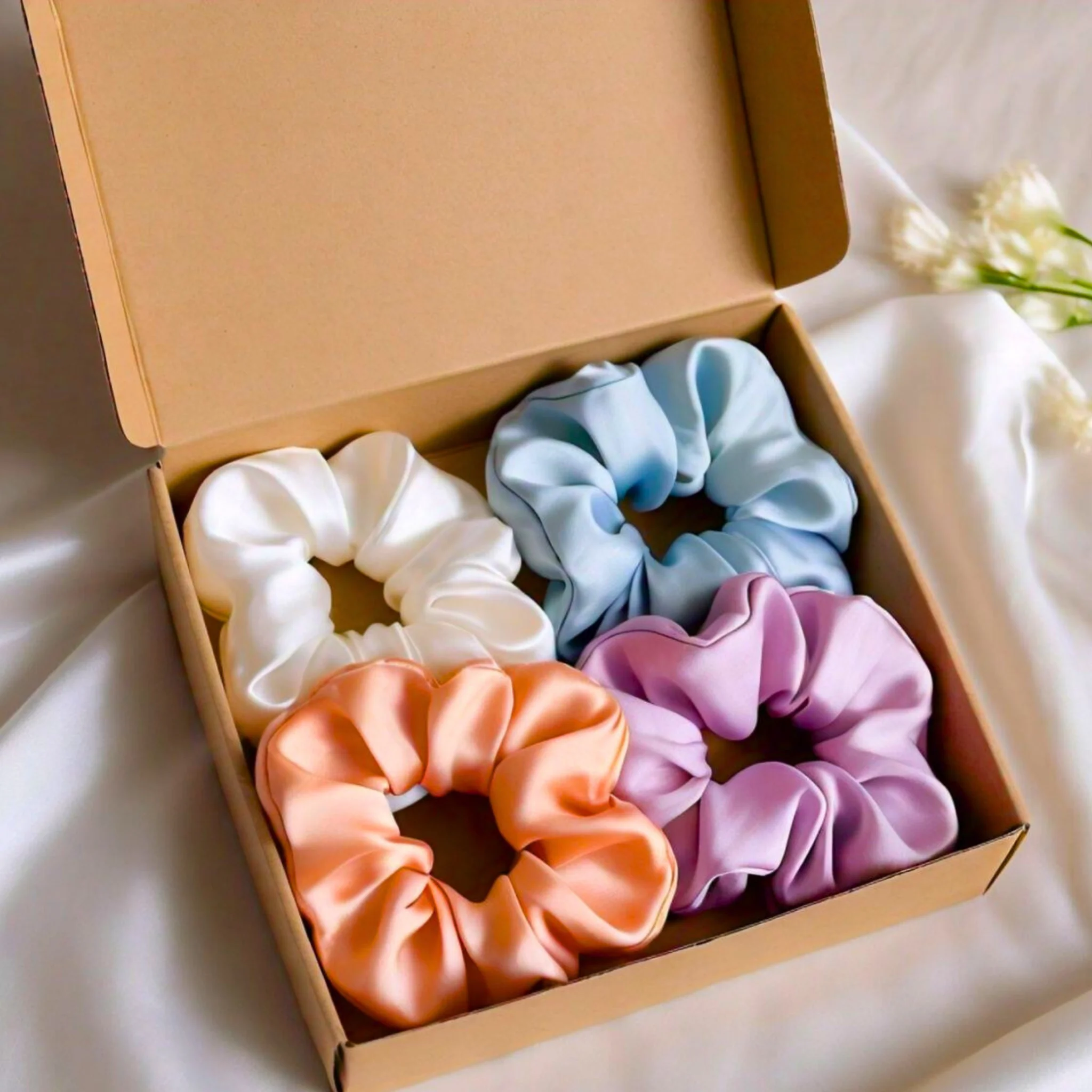 Cotton Candy Silk Scrunchies Bundle (Pack Of 8) - Image 3