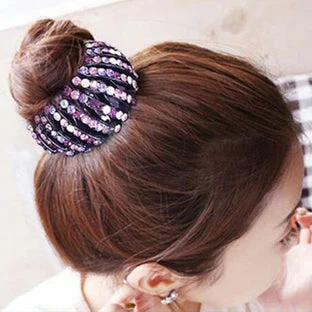 Crystal Bun Hair Claw Horsetail Buckle Hair Clip - Image 4