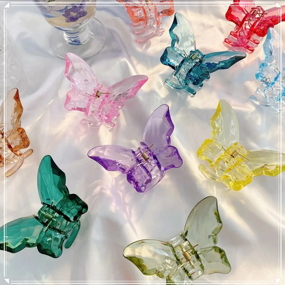 2 Mini Crystal Butterfly Claw Clip - Image 2