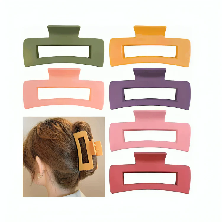 Matte Rectangular Hair Claw Clip - Image 3