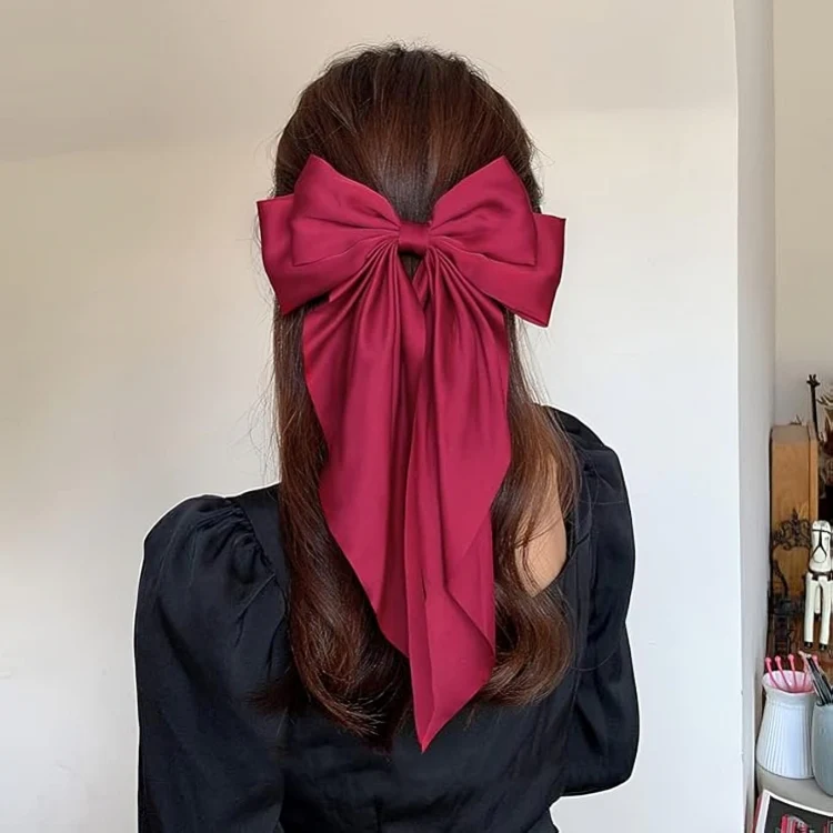 Long Tail Hair Bow Clip (SET OF 4) - Image 4