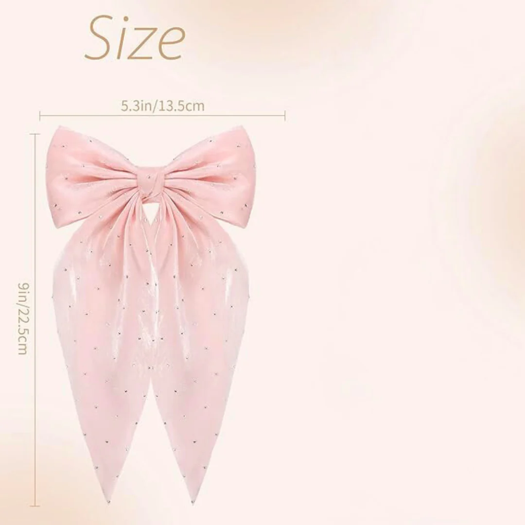 Rhinestone Hair Bow Clip - Image 2