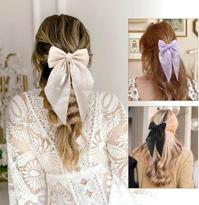 Rhinestone Hair Bow Clip - Image 3
