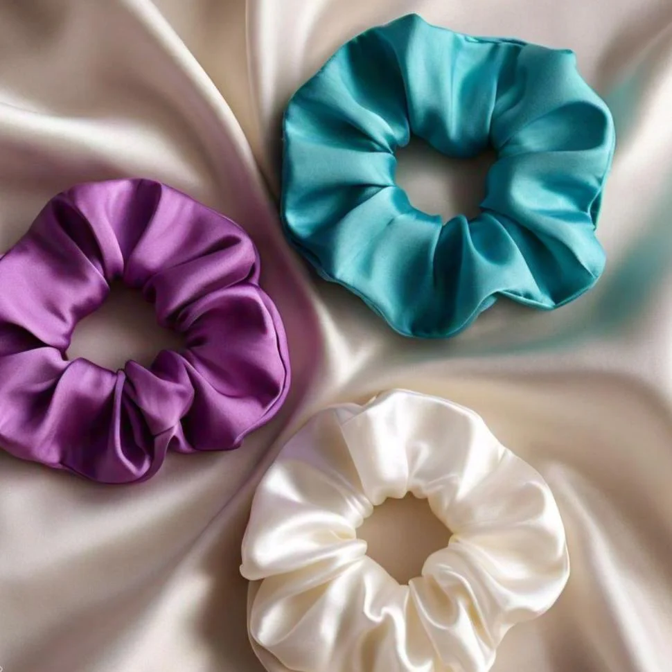 3 Silk Scrunchies Bundle (RANDOM COLORS) - Image 3