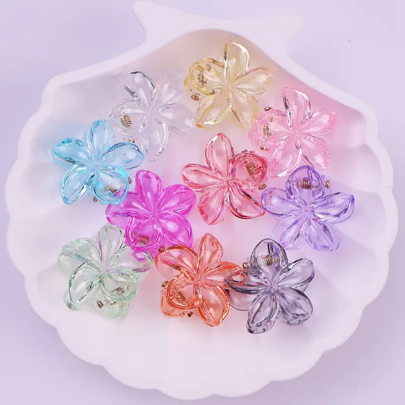 Small Transparent Floral Clip - Image 4